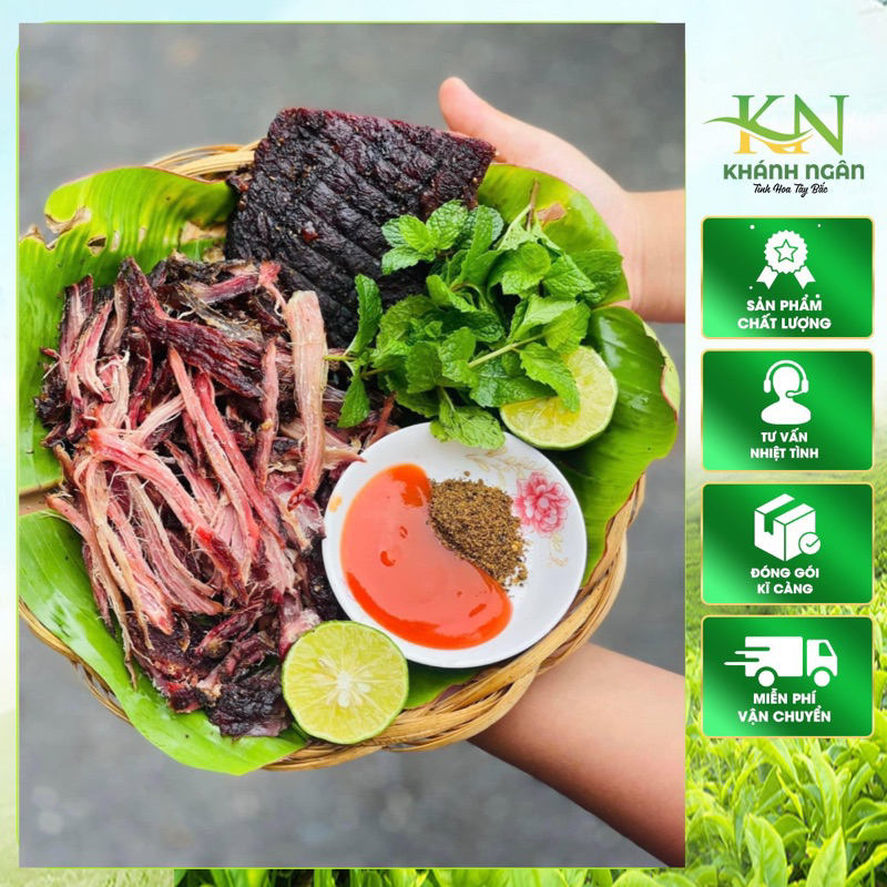 Thịt Lợn Gác Bếp Chuẩn Vị Tây Bắc (TẶNG CHẨM CHÉO) Thịt Heo Sấy Gác Bếp gói 250gram