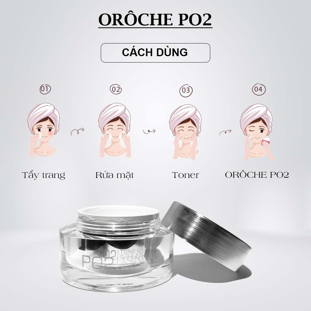 Kem Kích Trắng Váng Sữa Orôche Po2 Tone Up Cream 50g Hàn Quốc