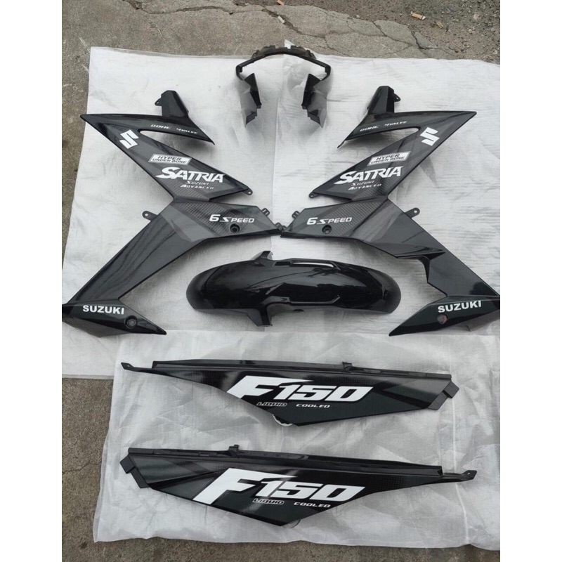 tem satria f150 đen trắng tem chế