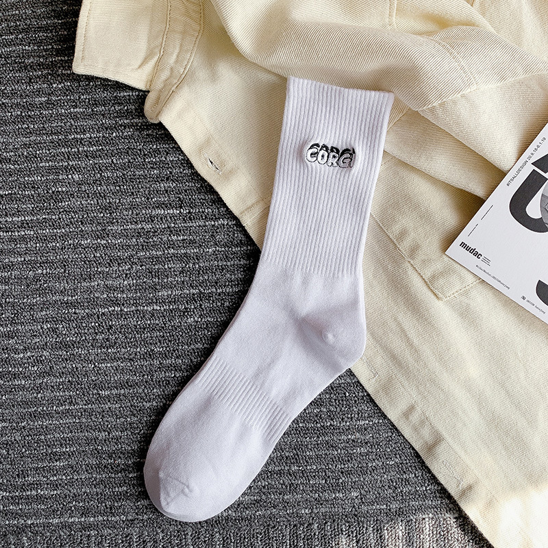 Vớ tất cổ trung thêu hình chú chó Corgi dễ thương xinh xắn - MiAn - Chất liệu cotton vải dày mềm mại thoáng mát