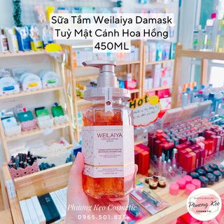 Sữa tắm trắng da cánh hoa hồng weilaiya 450ml