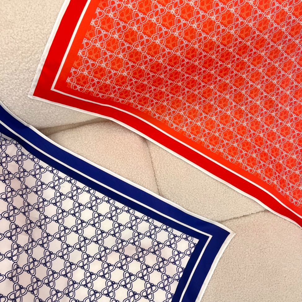 Khăn lụa cao cấp in monogram ACE 60x60