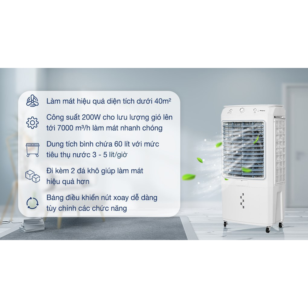 Quạt điều hòa, quạt hơi nước Kangaroo  KG50F88, hàng trưng bày chính hãng mới 99%