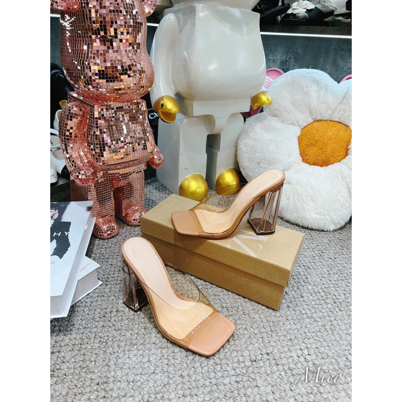 Guốc Zara quai trong cao hack dáng 9p fullbox