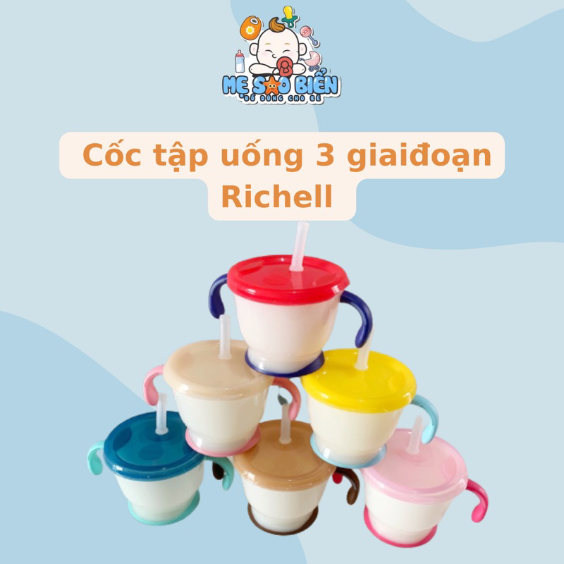 Cốc tập uống 3 giai đoạn cho bé Richell (Hàng chính hãng)