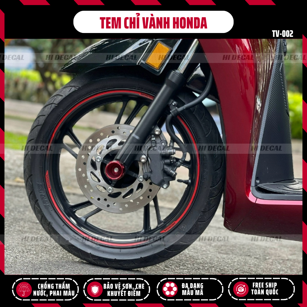 Tem dán vành SH Honda Phản Quang chỉ full 2 vành dành cho mọi dòng xe |TV-002| Decal cao cấp chống nước chống phai màu