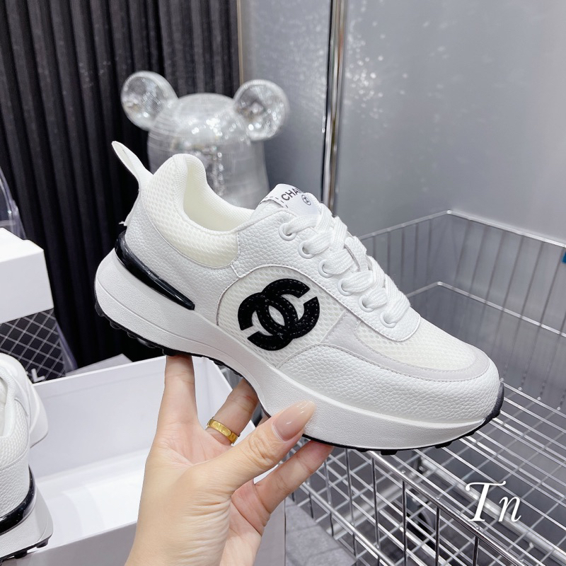 Giày Thể Thao Chnel Trắng Đế Bằng Hàng Fullbox - CERIHOUSE