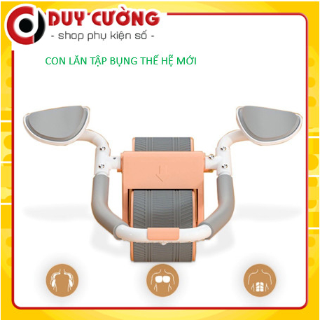 Con lăn tập bụng - Dụng cụ tập gym tại nhà thế hệ mới 2 bánh có chỗ để tay tiện dụng, chất liệu cao cấp