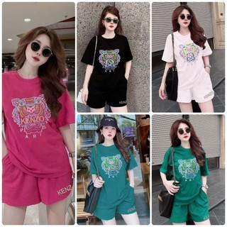 Set bộ đùi thun cotton form rộng logo thêu cao cấp