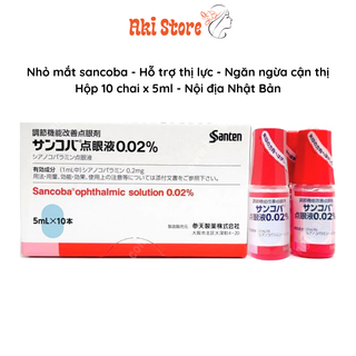 Nước nhỏ mắt Sancoba Nhật Bản 5ml, giảm mỏi mắt, tăng cường thị lực, ngăn ngừa cận thị