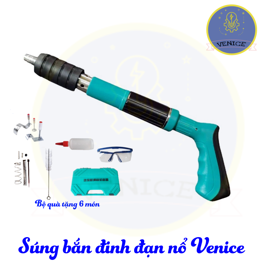 SÚNG BẮN ĐINH ĐẠN NỔ VENICE - CHỈNH LỰC 5 CHẾ ĐỘ - TẶNG BỘ QUÀ 6 MÓN - BẢO HÀNH 12 THÁNG