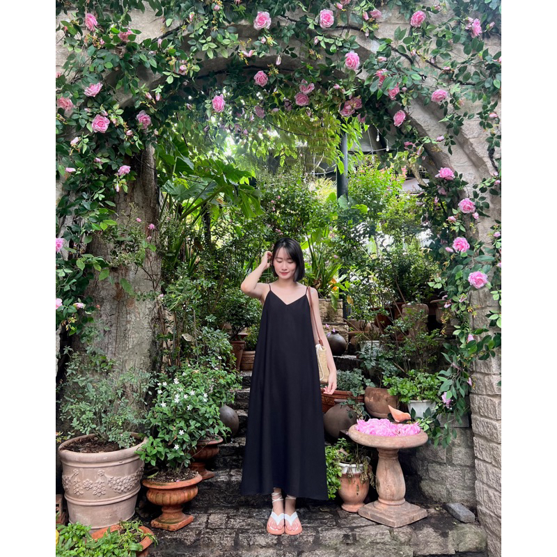 Đầm dây maxi xoè nhẹ