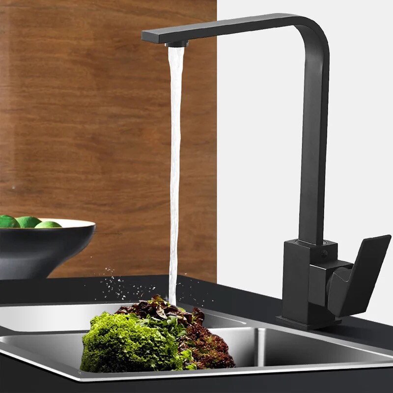 Vòi rửa chén Inox 304 cao cấp - nóng lạnh, màu đen
