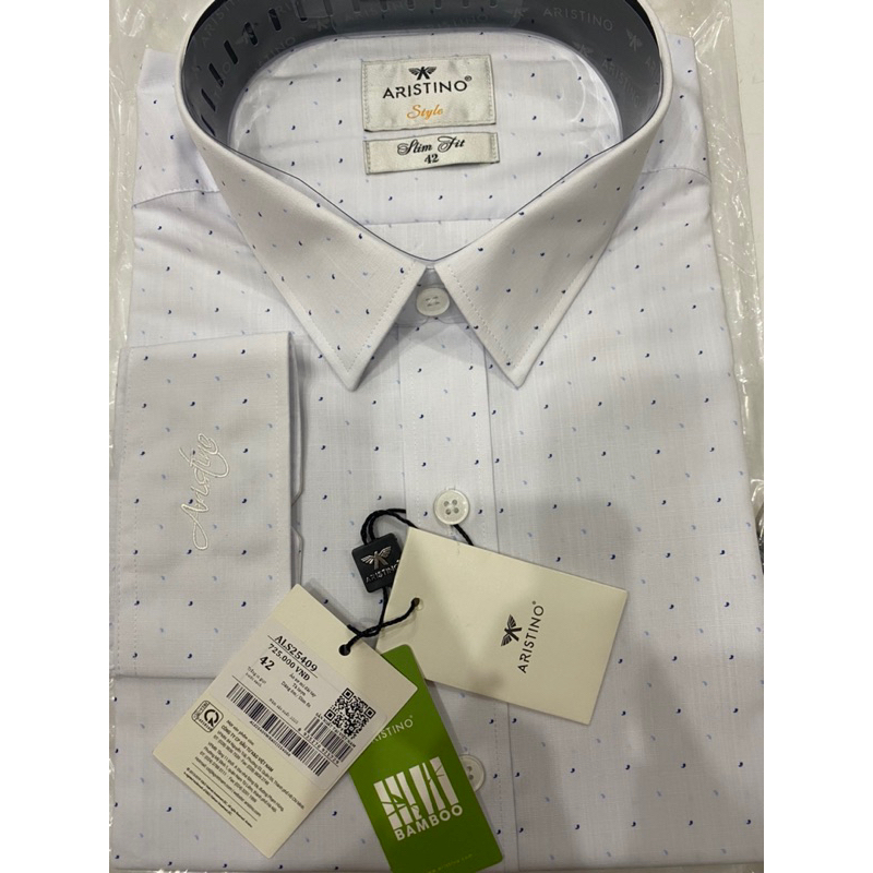 Áo sơ mi nam Aristino  sợi tre kháng khuẩn from ôm ALS25409