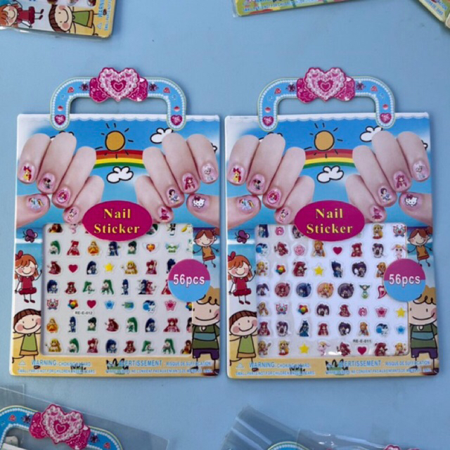 Set sticker dán móng 2D/ 3D hoạ tiết hoạt hình dễ thương cho mẹ và bé - TiNa’s House
