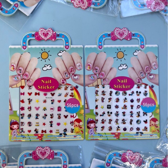 Set sticker dán móng 2D/ 3D hoạ tiết hoạt hình dễ thương cho mẹ và bé - TiNa’s House