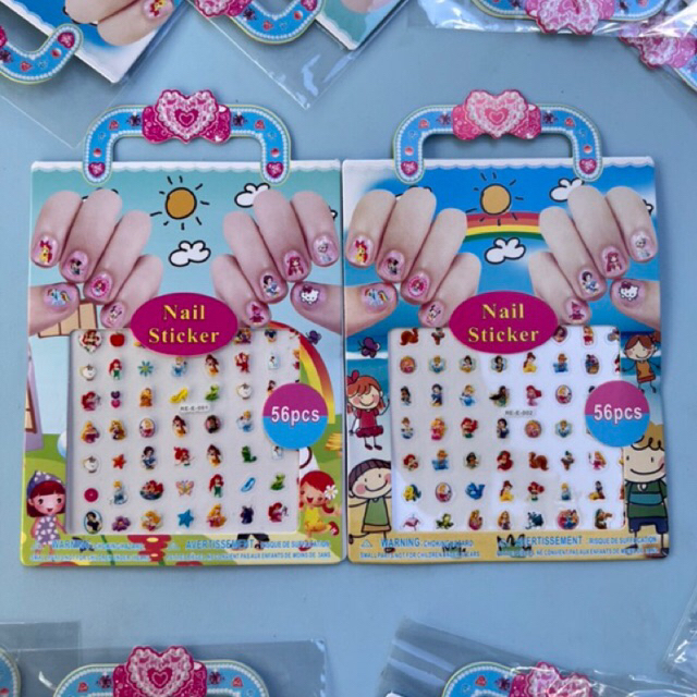 Set sticker dán móng 2D/ 3D hoạ tiết hoạt hình dễ thương cho mẹ và bé - TiNa’s House