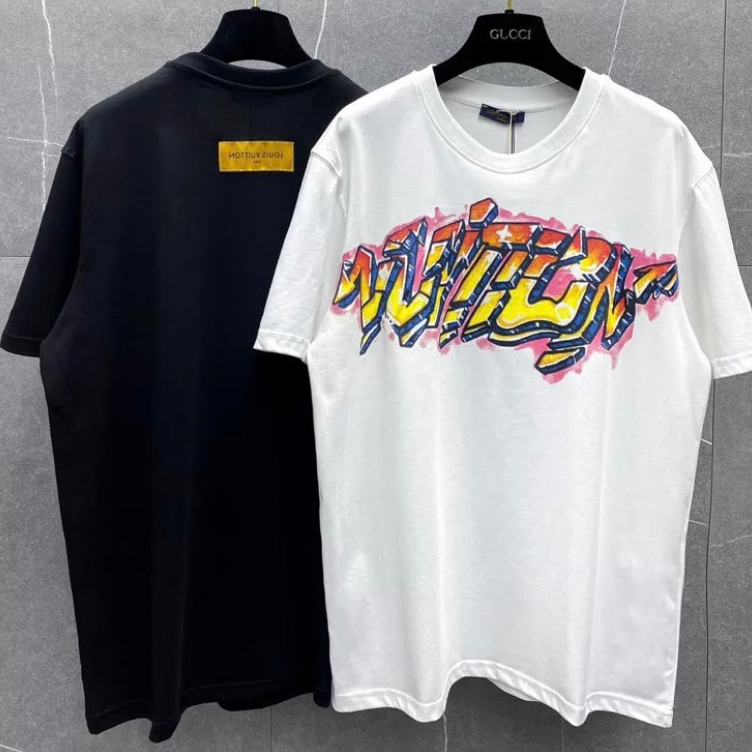 Áo Phông Nam Nữ LV Chữ Graffiti Cao Cấp - Áo Thun Hot Trend Boy Phố Hàn Quốc Chất Liệu Cotton Dày Dặn Cao Cấp 2023.....