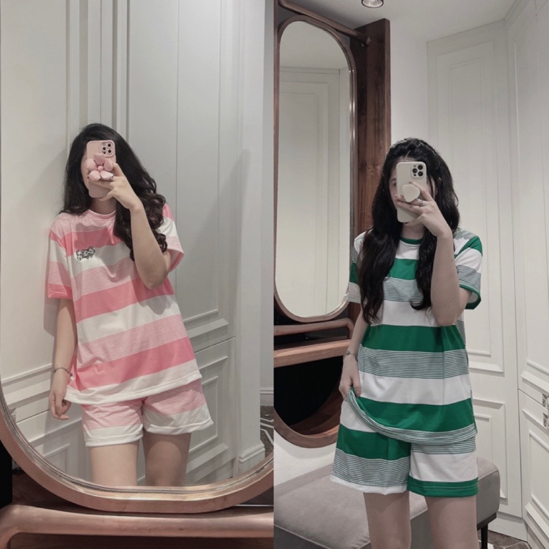 BỘ ĐÙI KẺ XANH LÁ - HỒNG THÊU MÈO CHO NỮ