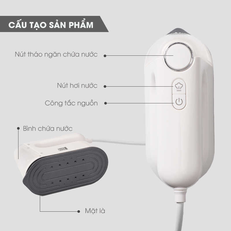 Bàn là hơi nước LEBENLANG LBL5287, mặt là phủ gốm, làm nóng nhanh trong 35s, bảo hành 2 năm – hàng chính hãng