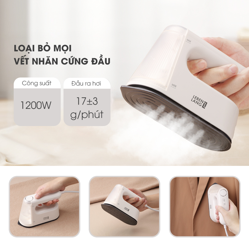 Bàn là hơi nước LEBENLANG LBL5287, mặt là phủ gốm, làm nóng nhanh trong 35s, bảo hành 2 năm – hàng chính hãng