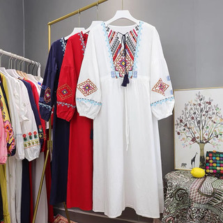 [Mã Mới ] Đầm Thêu Hoa Vintage Mẫu Mới Phong Cách Boho Thời Trang Nữ 2023