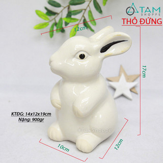 Tượng con thỏ ngọc gốm TCV-THO-01_TTTM