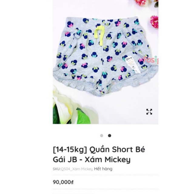 Quần short bé gái Jumping bean 8-20kg