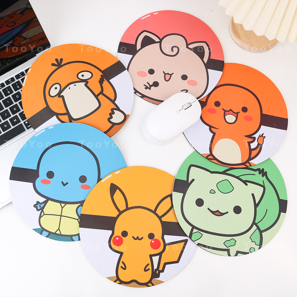 Lót chuột tròn hình Pokemon dễ thương cute TooYoo PK0142