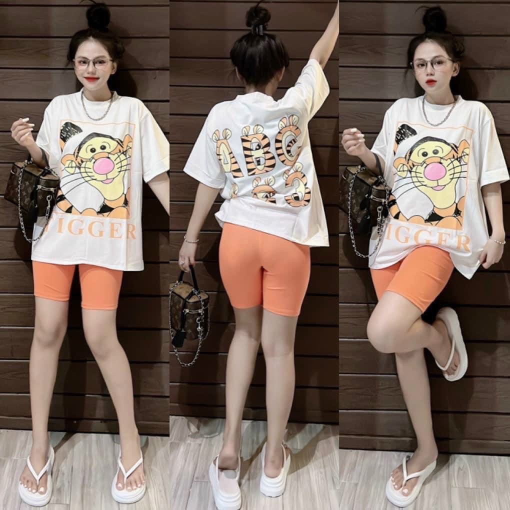 Sét Bộ Ngố In 3D Trước Sau,Bộ Đùi Phông Rộng Tay Lỡ,Sét Bộ Thun Cao Cấp Cho Nàng Siêu Xinh