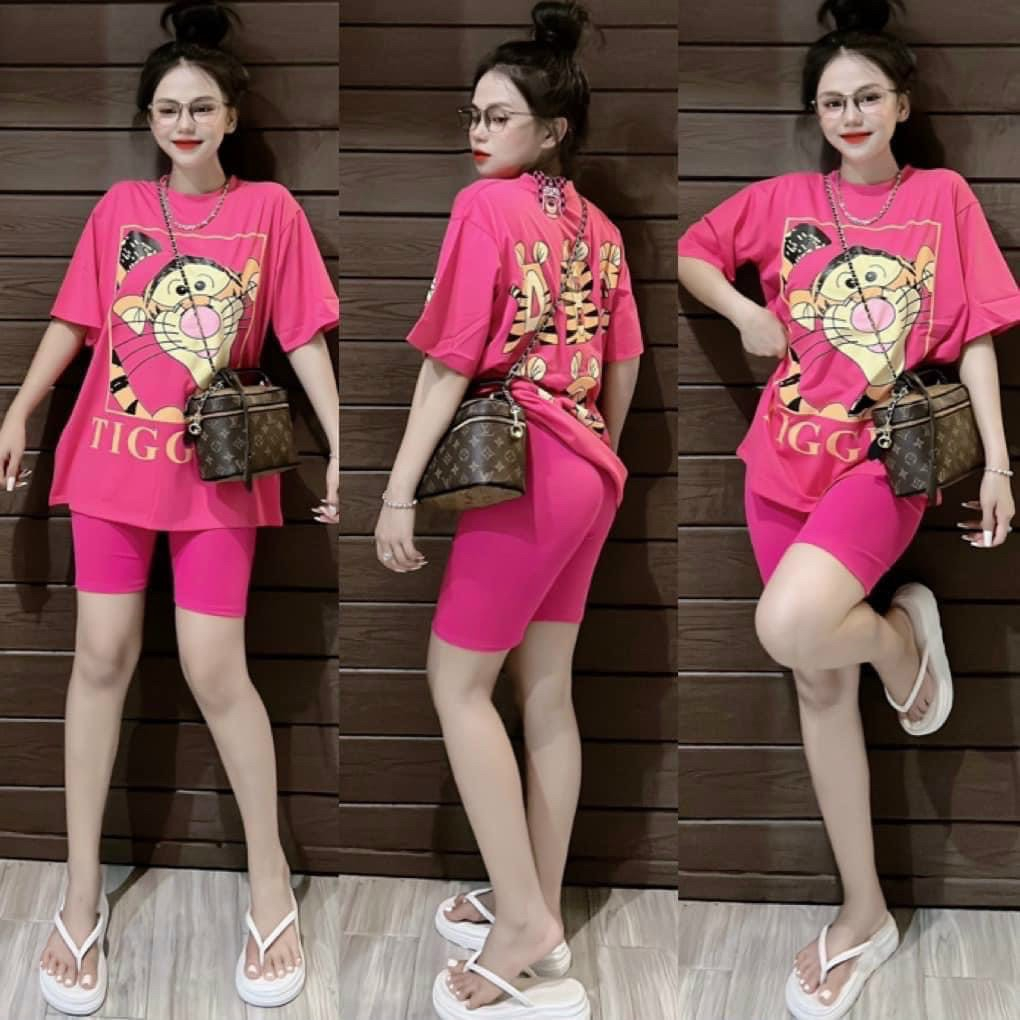 Sét Bộ Ngố In 3D Trước Sau,Bộ Đùi Phông Rộng Tay Lỡ,Sét Bộ Thun Cao Cấp Cho Nàng Siêu Xinh