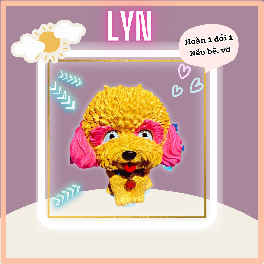 Tượng Tô Màu, Tô Tượng Chú Chó May Mắn, Size 22cm, Xưởng Tượng Tô Màu Tùng Lyn