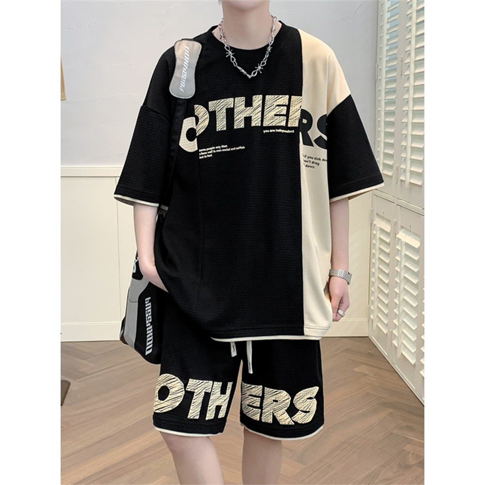 Bộ Quần Áo Nam Phối Layer Chất vải Tổ Ong Mềm Nhẹ Co Giãn Thoải Mái – Set đồ nam, bộ đồ nam mặc nhà – Rewshop