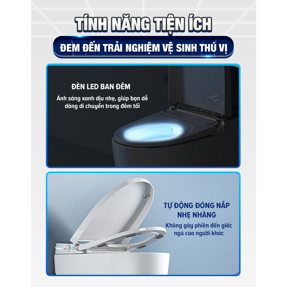 Bồn cầu thông minh Enic MOMAKEPCLCO cao cấp B07 siêu bền với Rada mở nắp ,cảm biến chân , xịt rửa sấy đa chức năng