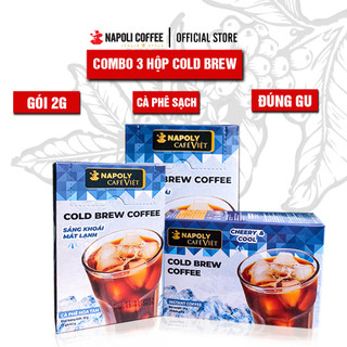  Cold Brew Coffee - Cà phê đen sấy lạnh hòa tan không đường hộp 15 gói x 2gr