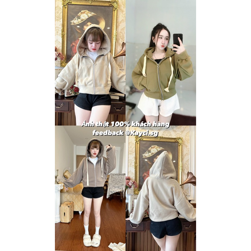 [SẴN GIÁ XƯỞNG] Áo Khoác Nỉ Croptop Lửng Nữ Dáng Rộng Dày Tay Bồng Giá Rẻ Màu Trà Sữa Hot Trend 2023 | BigBuy360 - bigbuy360.vn