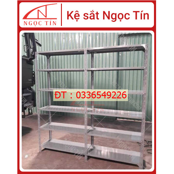Kệ sắt V Lỗ -Ngọc Tín - V3x5 kích thước sâu 40cm ,dài 0.8m, cao 0.6m-0.8m-1m-1.2m-1.5m , hàng dày 0.7mm
