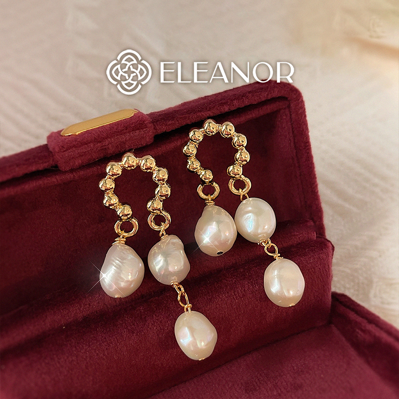 Bông tai nữ chuôi bạc 925 Eleanor Accessories đính ngọc trai nhân tạo phụ kiện trang sức 5717