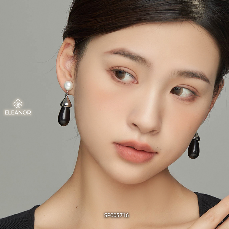 Bông tai nữ chuôi bạc 925 Eleanor Accessories đính ngọc trai nhân tạo phụ kiện trang sức 5716
