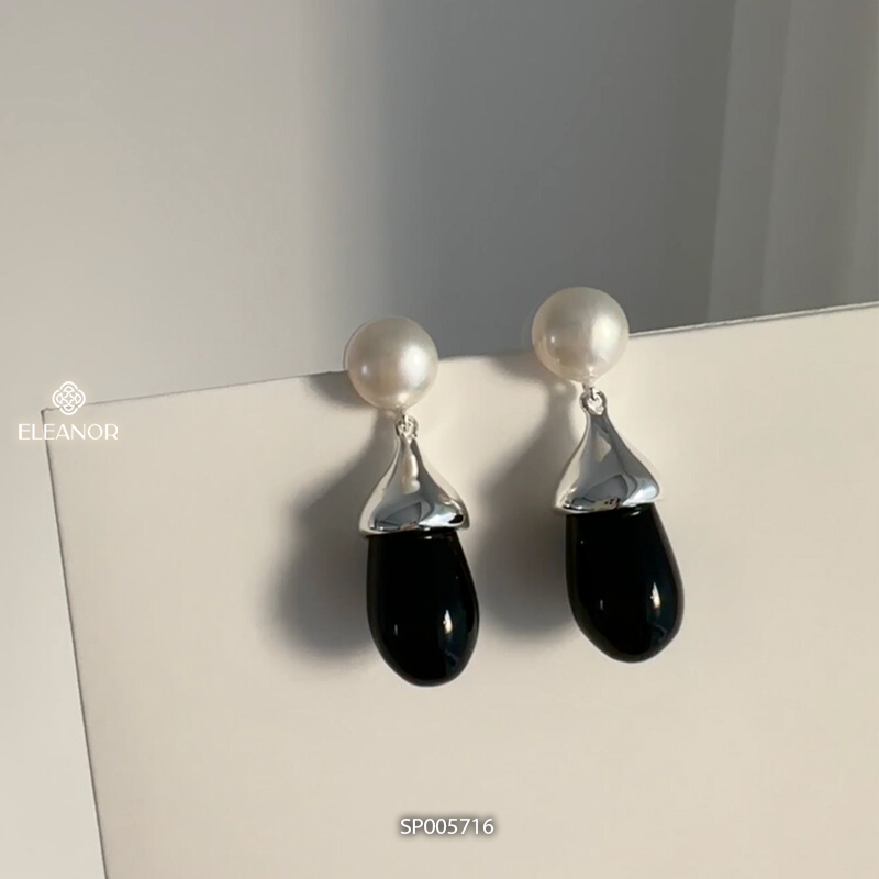 Bông tai nữ chuôi bạc 925 Eleanor Accessories đính ngọc trai nhân tạo phụ kiện trang sức 5716