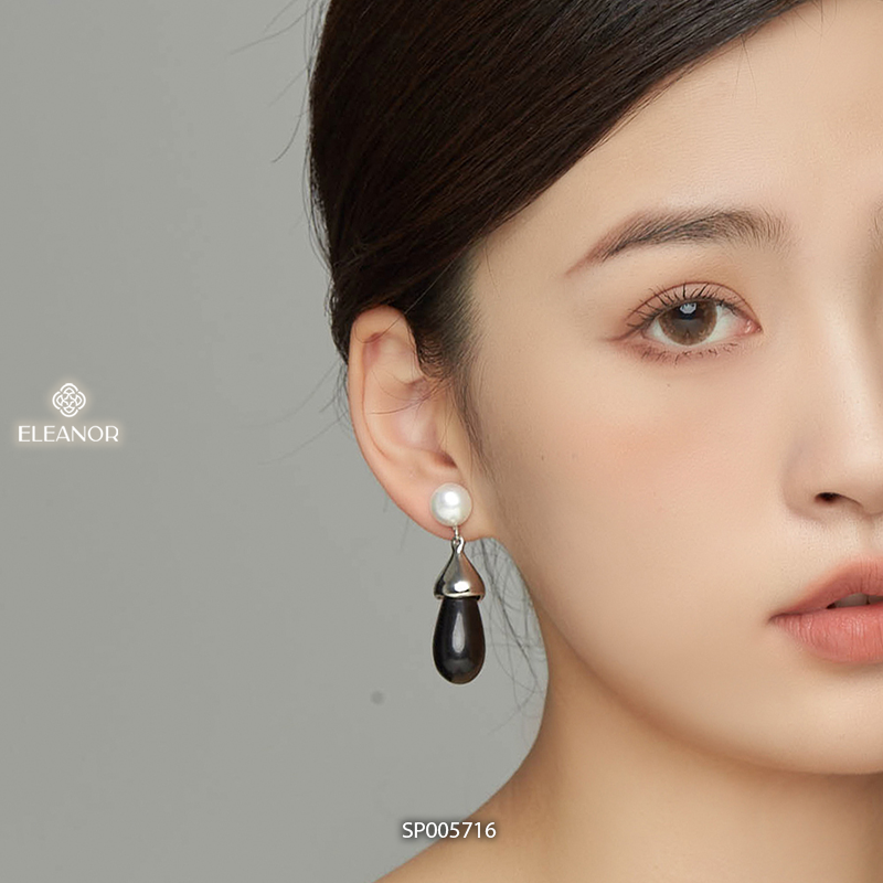 Bông tai nữ chuôi bạc 925 Eleanor Accessories đính ngọc trai nhân tạo phụ kiện trang sức 5716