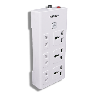 Ổ cắm có dây Nanoco model NES3332 (3 ổ đa năng,3 ổ 2 chấu, 1 công tắc, dây điện 3m và 5m)