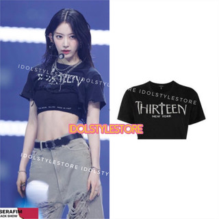 Áo thun croptop xuông Thirteen Lesserafim