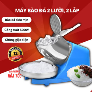 Máy Bào Đá Tuyết - Máy Xay Đá Ice Crusher 2 Lưỡi Làm Sinh Tố, Nước Giải Khát Thế Hệ Mới 2023 Nhanh, Mịn Hơn