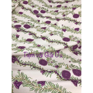 Vải lụa tuyết hoa tím - Khổ 1,5m