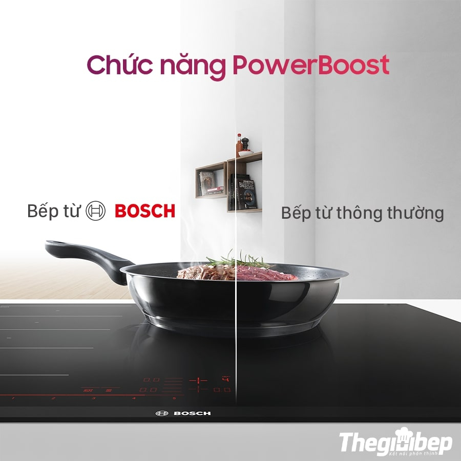 Bếp Từ Đôi Bosch PPI82560MS seri8 Nấu Nhanh Tích Hợp Nhiều Tính Năng Thông Minh