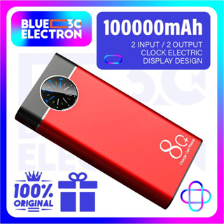Sạc dự phòng 100000MAh chính hãng 100% Đèn LED kép 2 đầu ra 3 đầu vào Sạc dự phòng Dung lượng lớn Đồng hồ hiển thị kỹ th