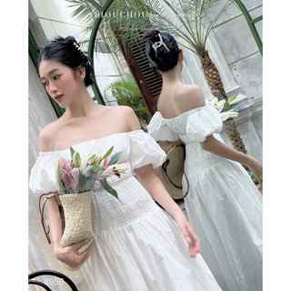 ĐẦM MAXI ĐUÔI CÁ CỔ U