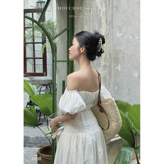 ĐẦM MAXI ĐUÔI CÁ CỔ U