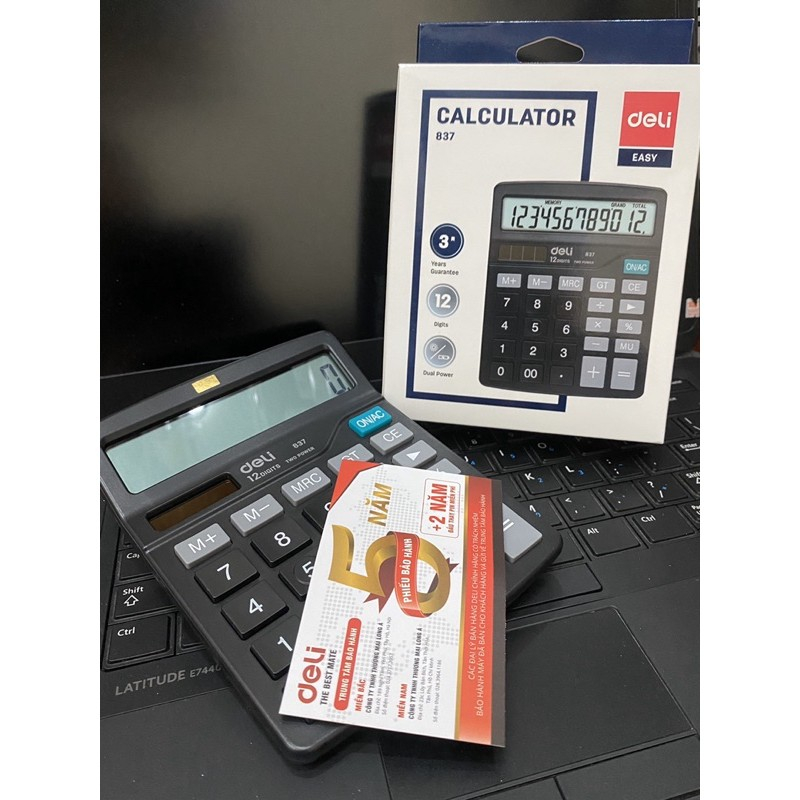 Máy tính cầm tay 12 số Deli 837